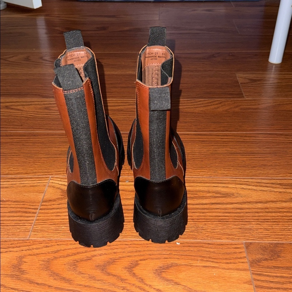 Brown & Black Rain Boots - Picture 3 of 4